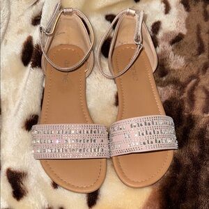 Annie Kids' Blush Sandals with Shimmering Details